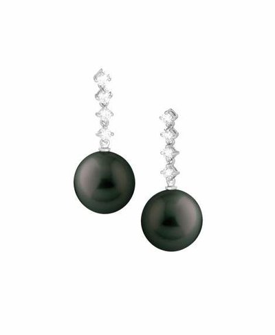 Boucles d'oreilles - perle+or blanc | Alessandra Dona